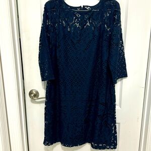 Loft by Ann Taylor size 12 women’s navy blue dress